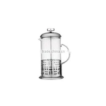 heat resistant glass coffee and tea maker with ss lids