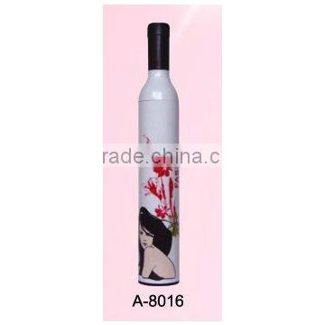 white color fashion girl design wine bottle umbrella