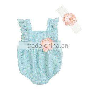 Fashion design 100% high quailty Floral Lace Baby Romper baby clothes lace outfit