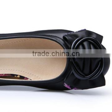 Women's leather shoe ornaments Korean design bow
