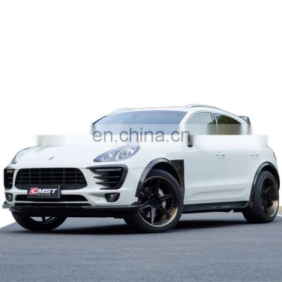 Carbon fiber Body kit for Porsche macan in CMST style front lip rear diffuser wide flare side skirts and trunk spoiler facelift