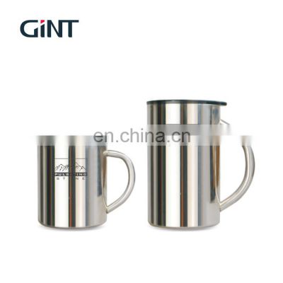 GiNT 450ML New Design Lid Handgrip Home Office Cafe Use Water Cup Stainless Steel Beer Mugs