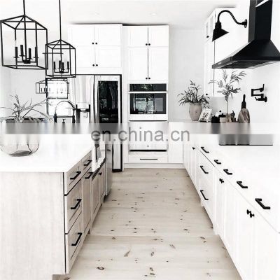 Matt Lacquer European Style White Shaker Kitchen Cabinets For American Market
