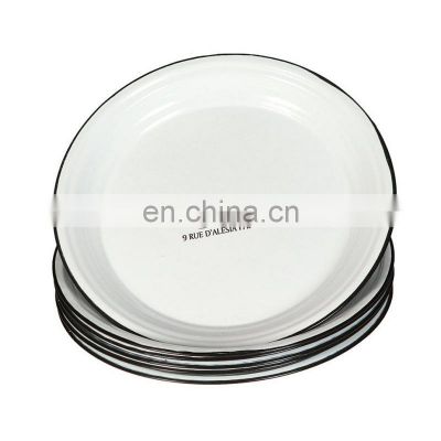 Personalized factory christmas pizza metal plate dish with company printing logo