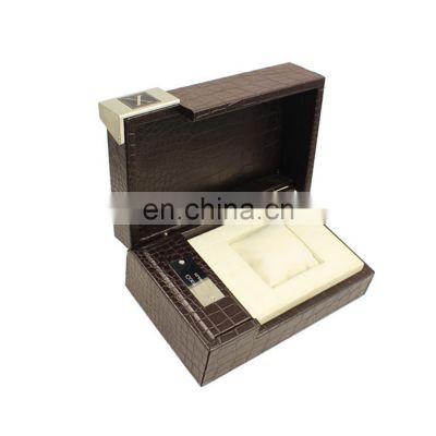 Pouch Leather Croco Pattern Travel Single Watch Case Smart Watch Box