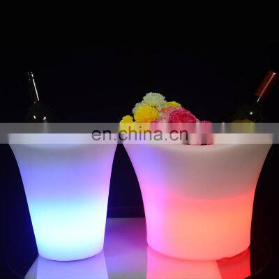 Champagne Wine Drinks Beer Bucket Illuminated  Bar KTV Outdoor Nightclubs Party USB Recharegabele Led Plastic Beer Ice Bucket