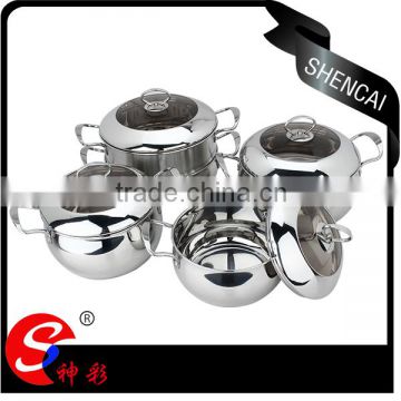 Hot sale stainless steel soup pot 9 pcs korea cookware saucepan set