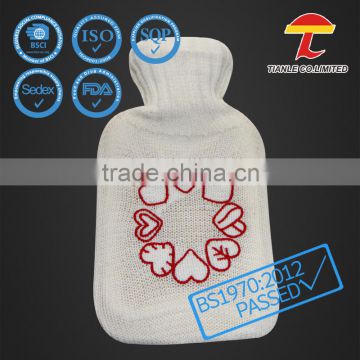 BS standard natural rubber hot water bottle with saint-deer cover