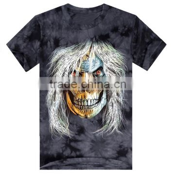 gothic skull printed tie dye t shirts for young boys