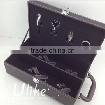 Leather beverage packing box luxury gift box packaging Leather wine package