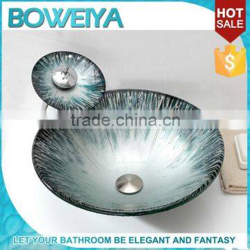 Best Price Round Shaped Bathroom Countertop Sink With Waterfal