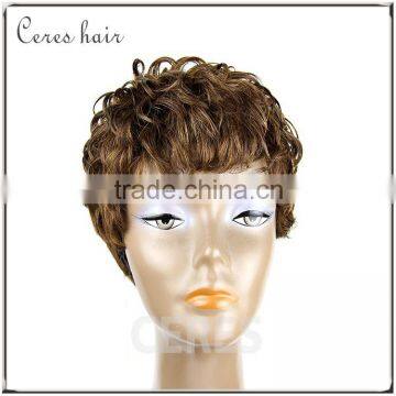100% Brazilian virgin human hair wig, short curly style front lace wig from Ceres factory