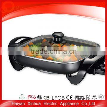 Non-stick metal style safety electric cook pan