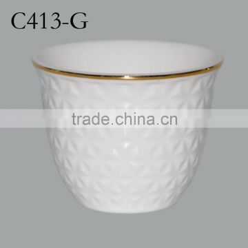 wholesale china cheap airline hotel restaurant white custom ceramic cawa cup