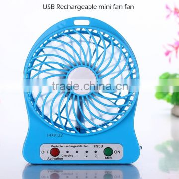 2016 Mini USB Desk Fan, Rechargeable Led Plastic Fan