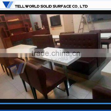 2015 artificial stone top modern design restaurant 4 seater dining tables