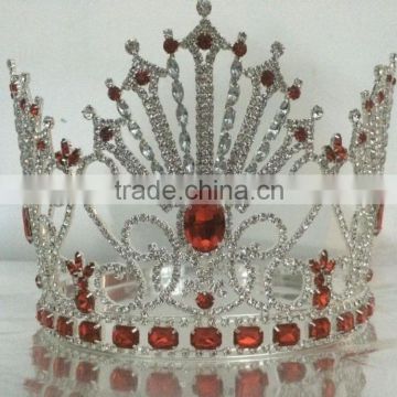 New design wholesale, large rhinestone full pageant round crowns