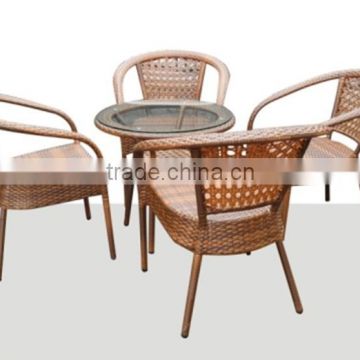 2015 New Model Europe Standard Ecological Hand Woven PE Rattan Restaurant Furniture