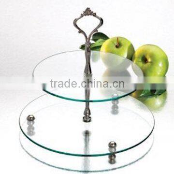 High quality tempered clear glass cake stands