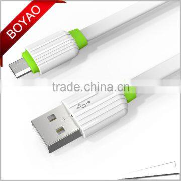 2016 high quality flat usb phone data cable phone charger usb cable