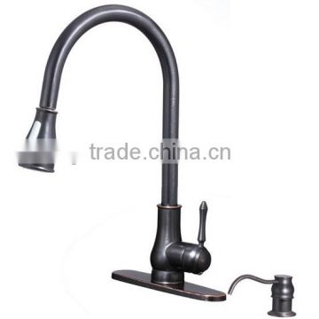 Oil Rubbed Bronze Commercial Style Pull Down Kitchen Faucet with Soap Dispenser 8660-ORB