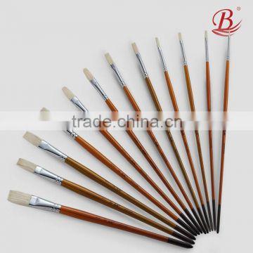 Pure bristle oil paint brush(flat)