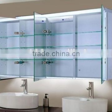 China modern bathroom cabinet mirror with top LED light
