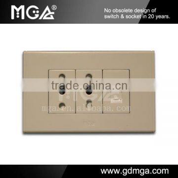 MGA modular Italian sockets with telephone socket