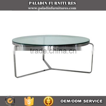 round coffee table stainless steel table with glass top