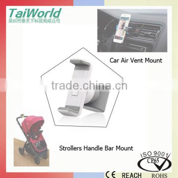 3.5-6" Mobile Phone Holder for Treadmills/Strollers/ShoppingTrolley Cart/Car vent/Steering Wheel