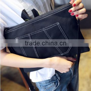 2015 Alibaba China Trade Assurance Supplier oversized women canvas shoulder clutch bag wholesale