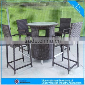 A - unique design outdoor furniture set bar tall table and arm stools FT018+FC044