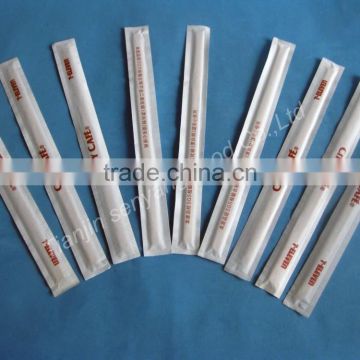 disposable birch individual packed round wooden coffee stirrer