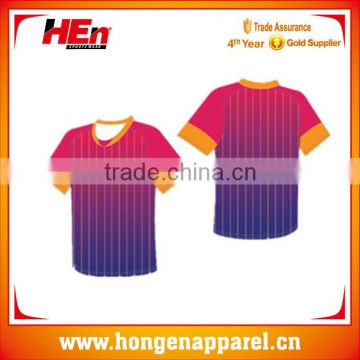 Latest sublimation printed soccer jersey china manufacture /kids soccer jersey