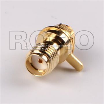 Straight Gold Plated RF Coaxial SMA Connector for Cable Antenna