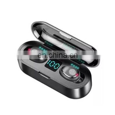 LED Display headphone F9 TWS BT 5.0 Wireless Earbuds Earphone Auto Connect Sports Game Headset with Power Bank Charging Box i7s