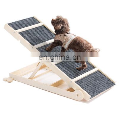 new design wooden adjustable anti-slip pet dog climb ladder pet gym ramp