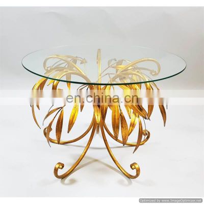 gold leaf tree table
