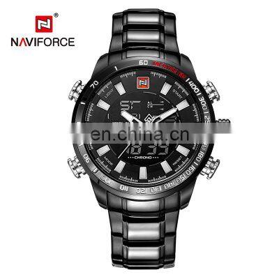 Hot Sale Mens Luxury Quartz Digital Watches Stainless Steel Metal Strap Date Day 9093 Watch NAVIFORCE