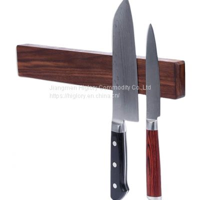 Amazon hot seller Powerful Magnetic Knife Strip, Solid Wall Mount bamboo Wood Knife Rack