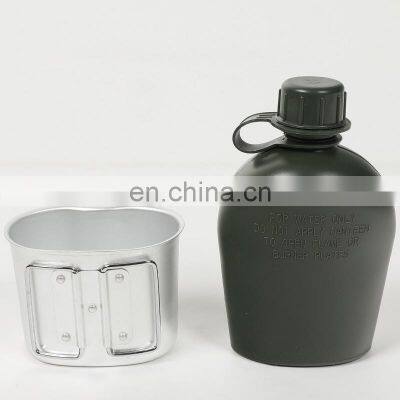 Outdoor Camping Military Tactical Aluminum 1 Litre Plastic Bottle Drinkware Drink Water Bottles With Sleeve Aluminum Bottle