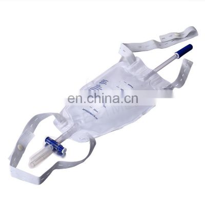 Greetmed ce iso approved eo sterile high quality use medical disposable plastic urine leg bag medical grade 750ml with belt