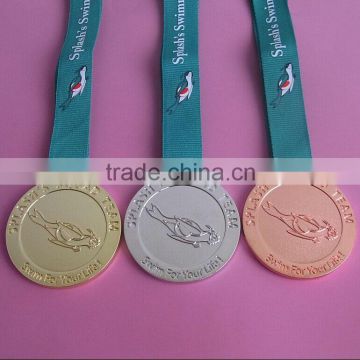 customized metalic medals for swimming champion