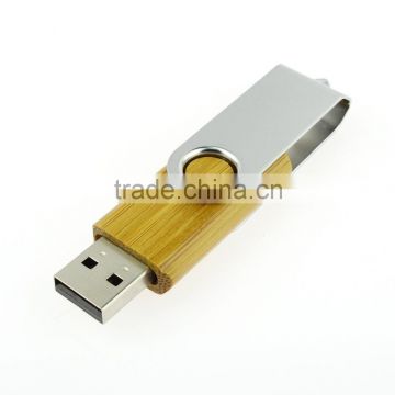 Silver metal and maple swivel USB 2.0 8gb