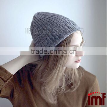 European Girl Ice Blue Winter Wear Rib Cashmere Hat Beanie                        
                                                Quality Choice