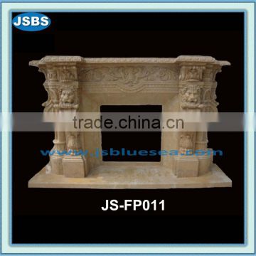 Marble Fireplace with Lion face JS-FP010Y- more photos for chosing!