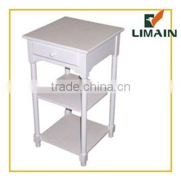 Wooden side table stainless steel