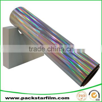 Cigarette packaging industrial use rainbow holographic reflective film from China manufacturer