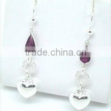 SILVER STONE EARRINGS