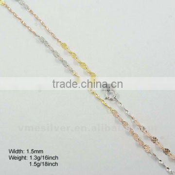 [DSC05886] 925 Silver Chains, Three Colors Valentin Chain
